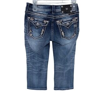 Miss Me Denim Capri Blue Jeans Womens Size 27 Embellished Pockets JP5418P